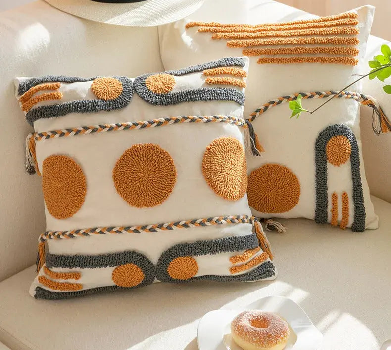 Capa de Almofada Decorativa Estilo Boêmio Bordada 45x45cm Casamarella