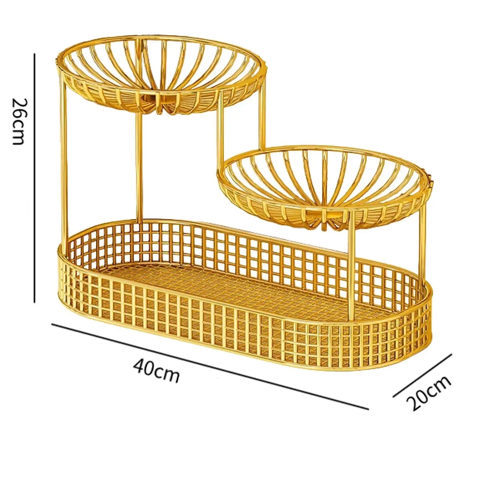 Cesta de Frutas de 3 Camadas Dourado Casamarella