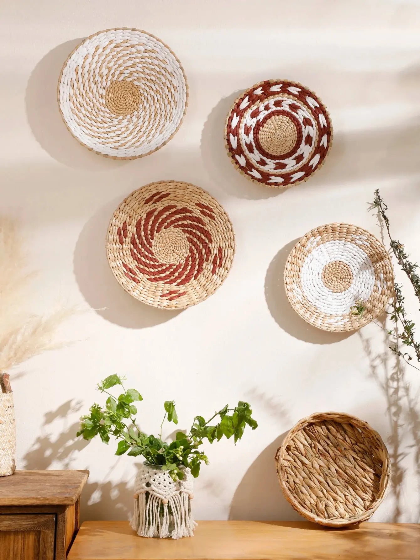 Conjunto de Mandalas de Palha Decorativas Amaritta