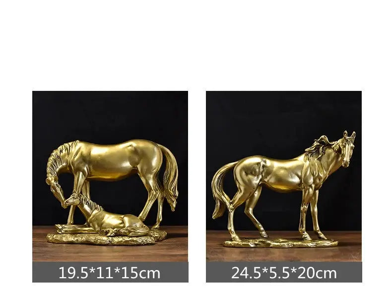Escultura de Cavalo em Resina Amaritta