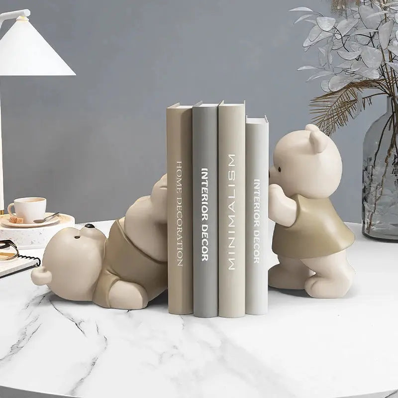 Estatueta Decorativa de Suporte para Livros - Ursos Encantadores Amaritta