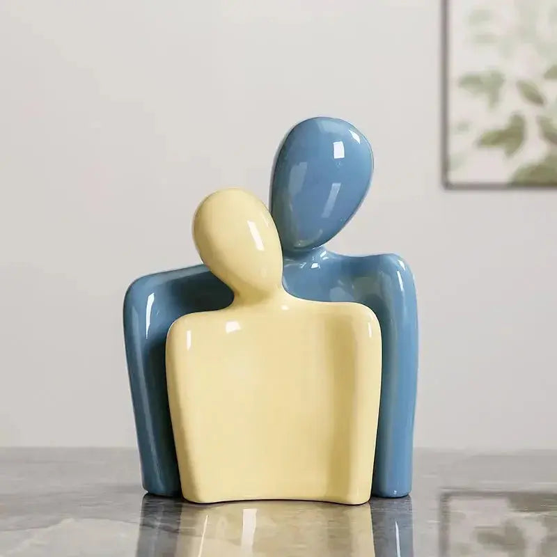Estatueta de Cerâmica Pai, Mãe e Filhos Amaritta