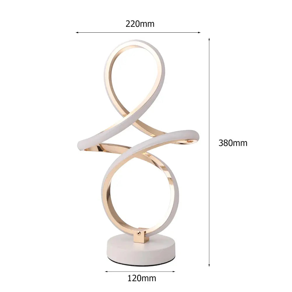 Luminária de Mesa Espiral para Sala de Estar Moderna 86-260 V Casamarella