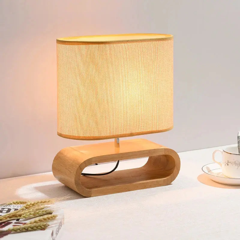 Luminária de Mesa com Base de Madeira Nórdica Casamarella