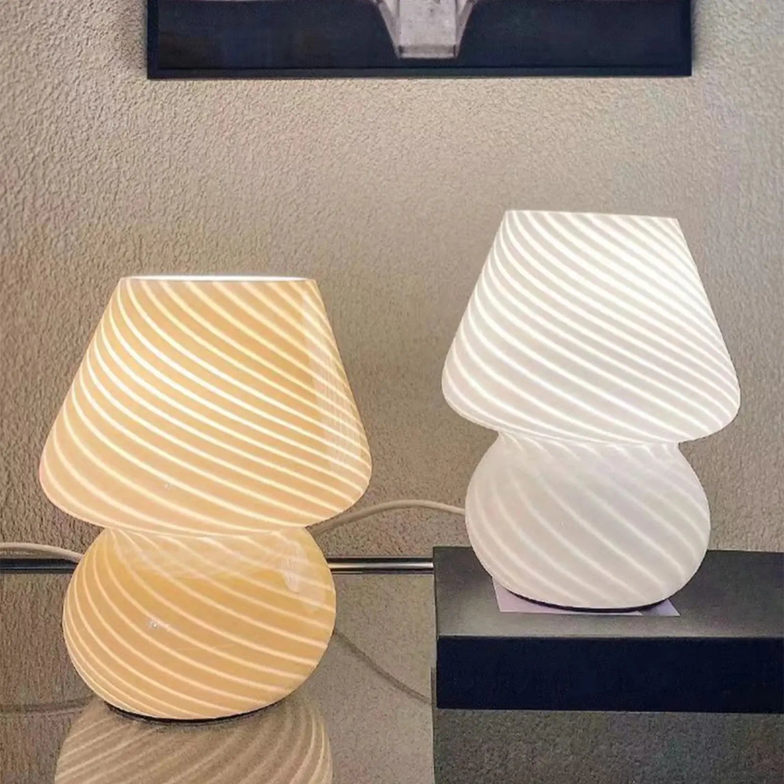 Luminária de Vidro Listrado Pequena Casamarella
