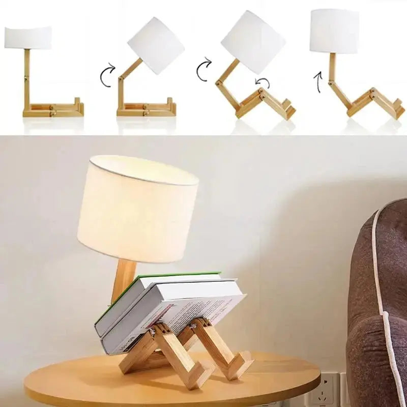 Luminária em Formato de Robô Suporte para Livros Casamarella