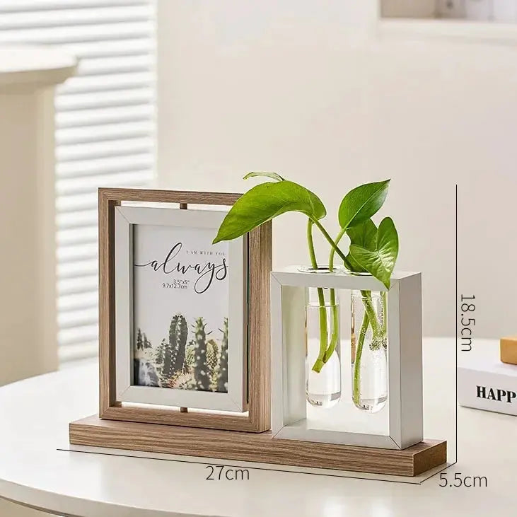 Porta Retrato Moderno com Vaso Decorativo para Sala de Estar