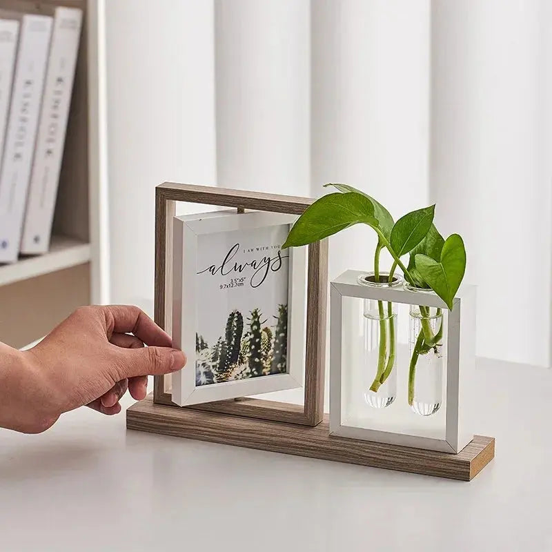 Porta-Retrato Moderno com Vaso Decorativo para Sala de Estar Casamarella