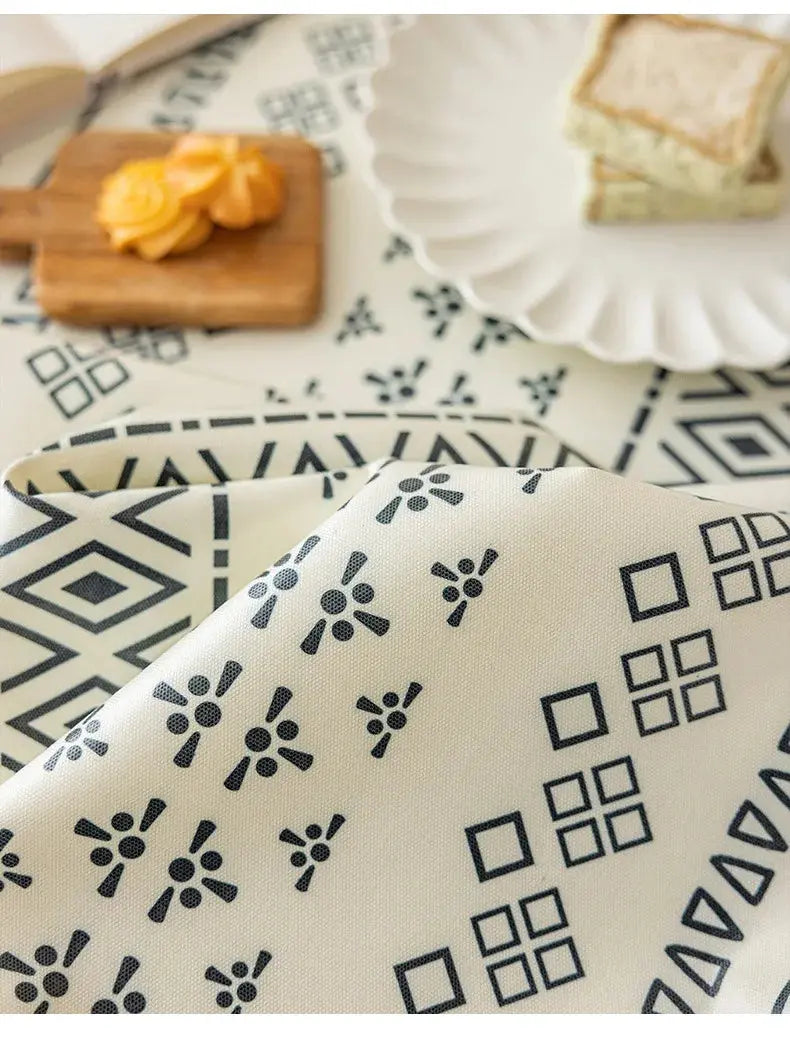 Toalha de Mesa Retangular/Quadrada Estilo Étnico