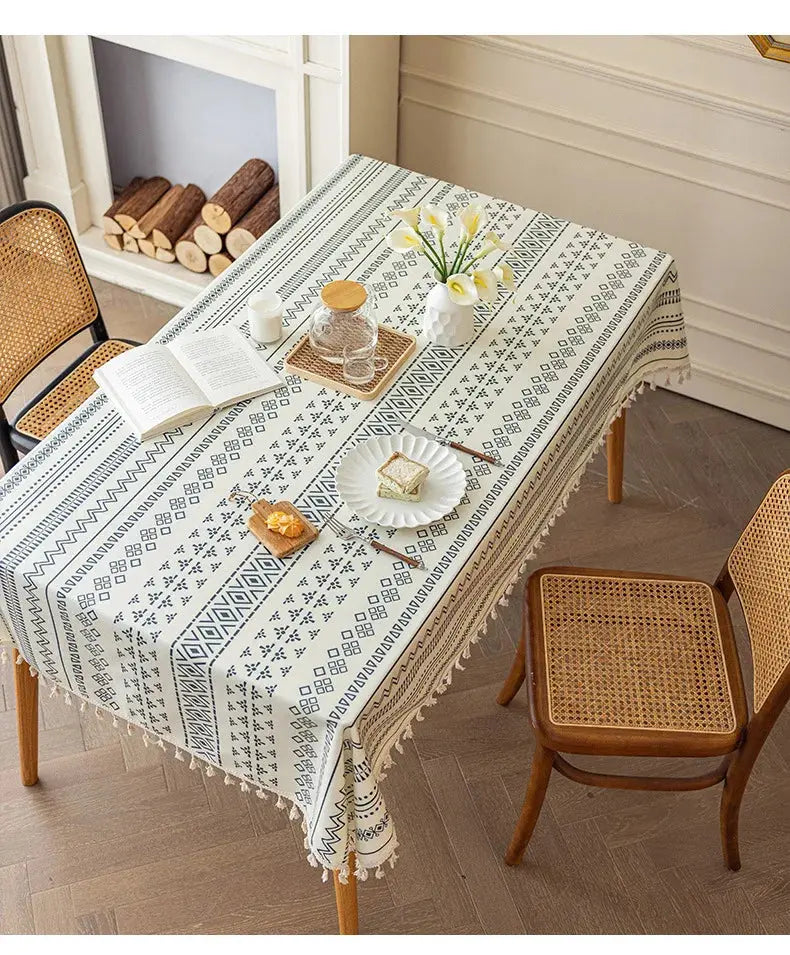 Toalha de Mesa Retangular/Quadrada Estilo Étnico