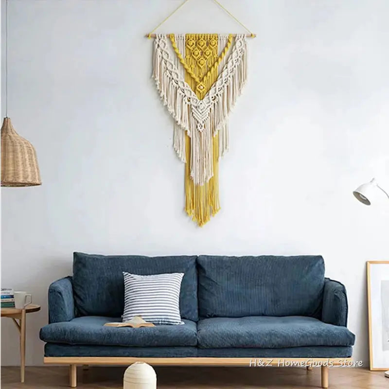 Tapeçaria Nórdica de Macramê para Parede, feita à mão,50*95cm Amaritta