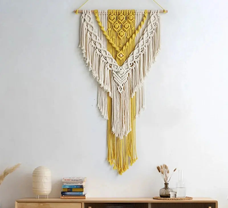Tapeçaria Nórdica de Macramê para Parede, feita à mão,50*95cm Amaritta