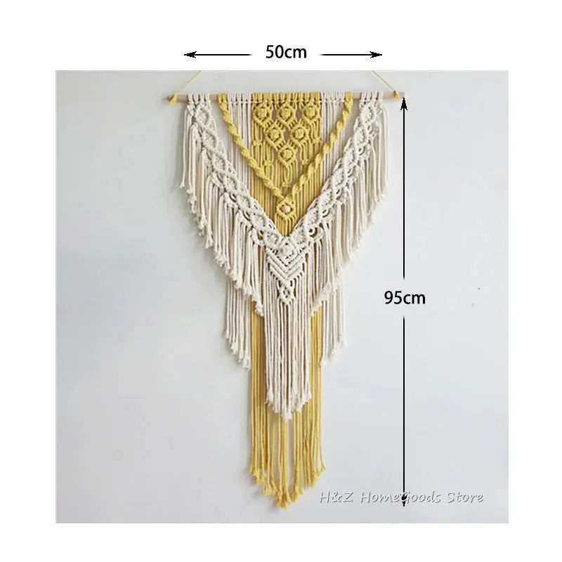 Tapeçaria Nórdica de Macramê para Parede, feita à mão,50*95cm Casamarella