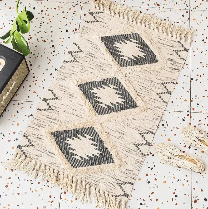 Tapete Decorativo de Chao com estampa Geometrica de Losangos Amaritta