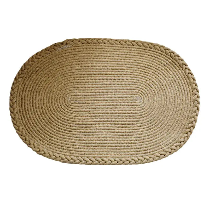 Tapete Oval Antiderrapante para Porta de Entrada 100% Algodão Amaritta