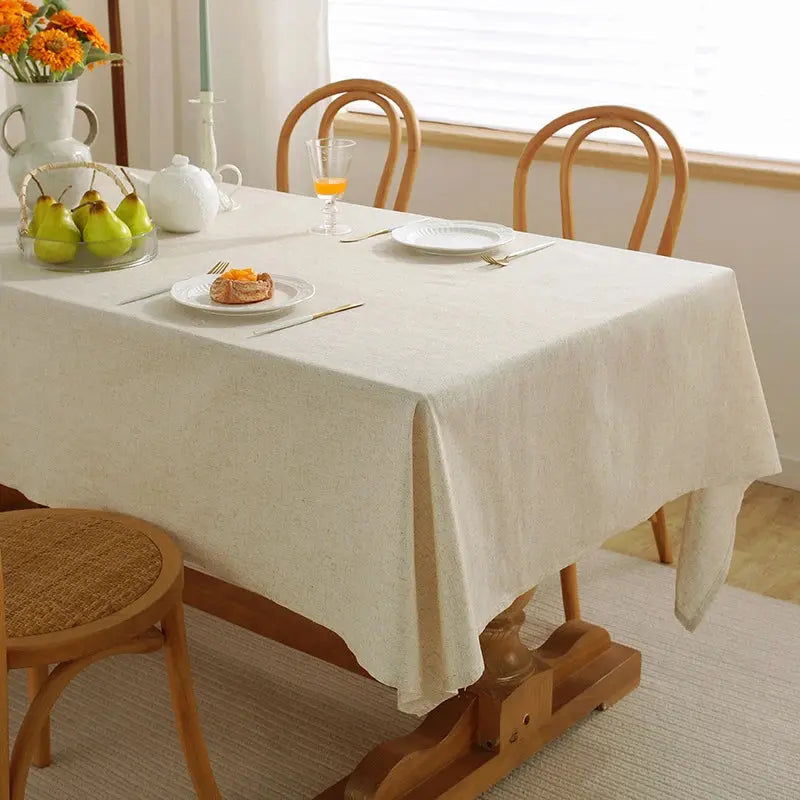 Toalha de Mesa Bege 100% Poliéster Casamarella