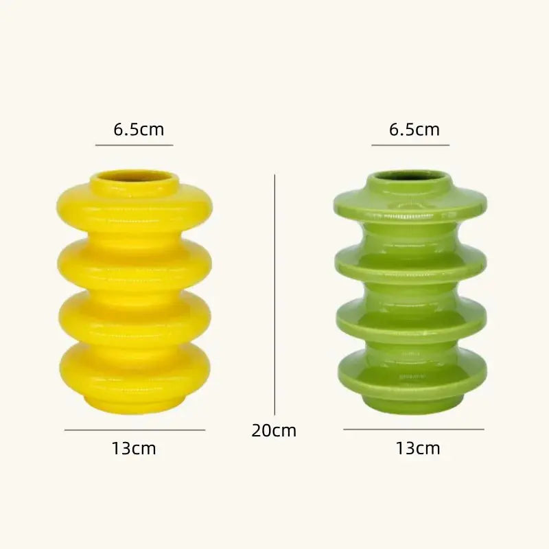 Vaso de Cerâmica com Design Espiral em Cores Vibrantes Amaritta