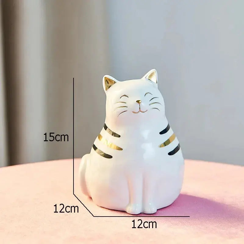 Vaso de Cerâmica e Porcelana em Forma de Gato Casamarella