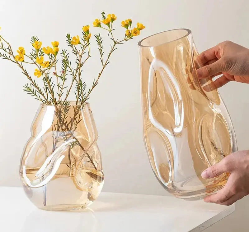 Vaso de Vidro Manchado Minimalista Amaritta