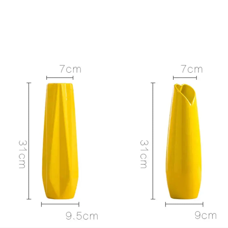 Vasos de Cerâmica Amarelos Design Moderno Casamarella