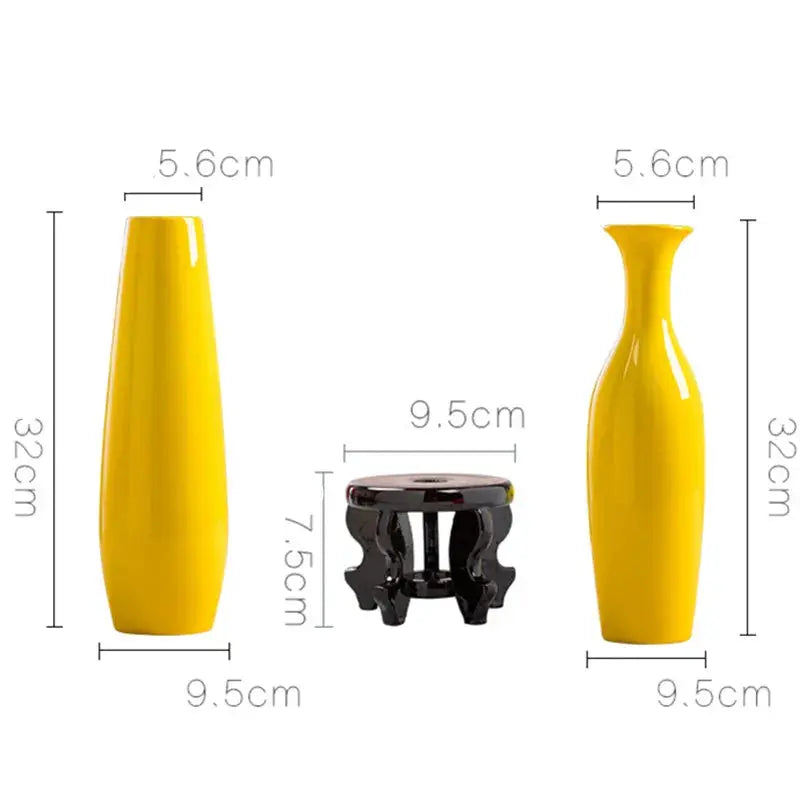Vasos de Cerâmica Amarelos Design Moderno Casamarella