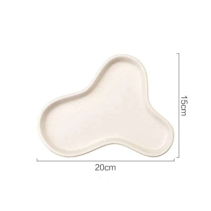 bandeja decorativa de ceramica em formato orgâncio amaritta