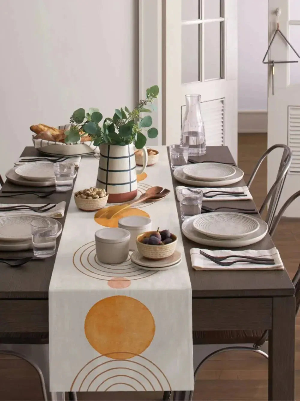 Caminho de Mesa Linho Minimalista Moderno Amaritta