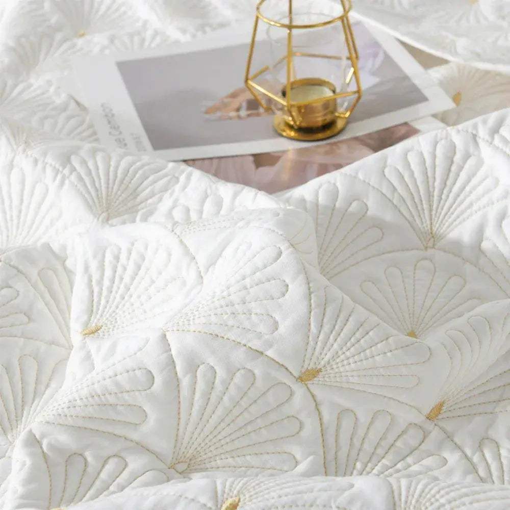 Colcha de Cama Bordada Luxuosa Estilo Europeu 100% algodão, 500 fios| Amaritta