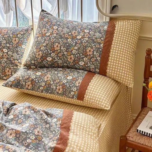 Conjunto Capa de Edredom Floral 3 peças Sem Enchimento Amaritta