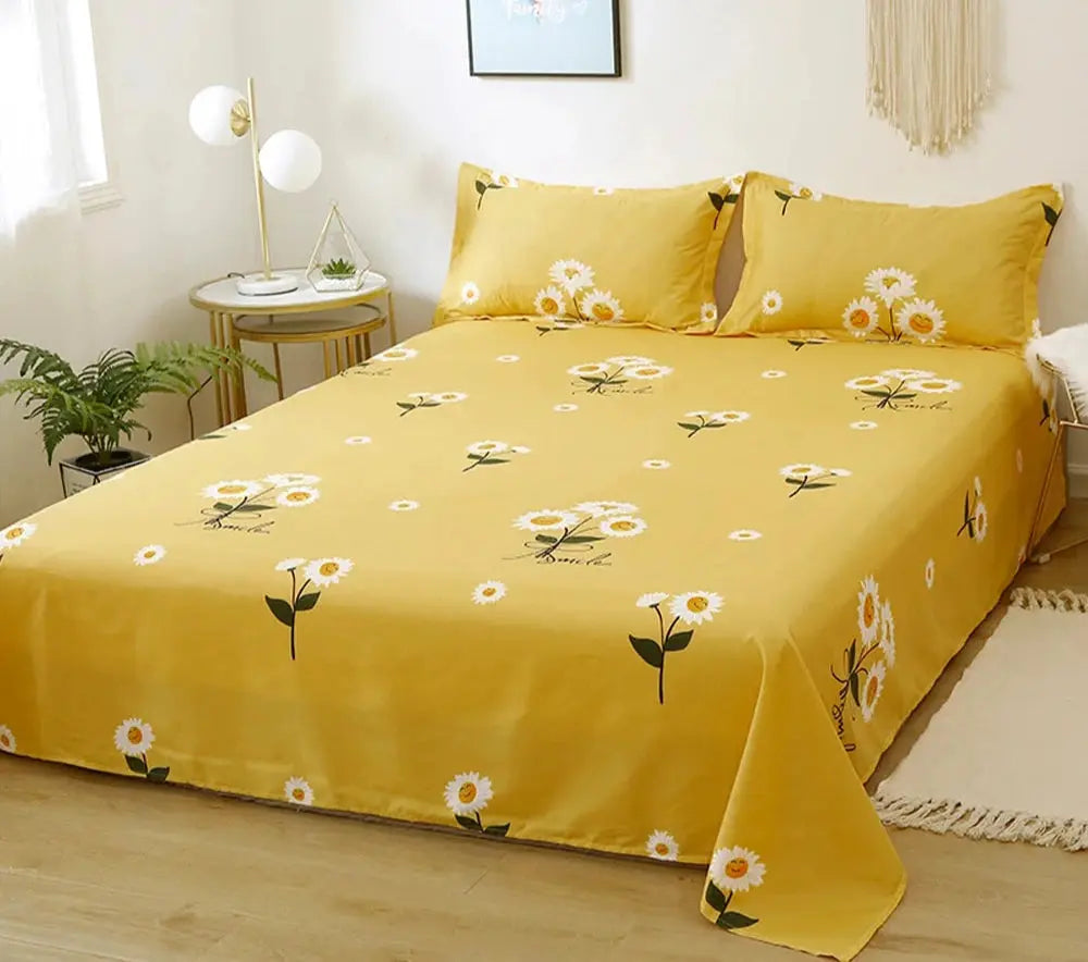 Conjunto de Cama Casal com Estampa de Girassóis Amaritta
