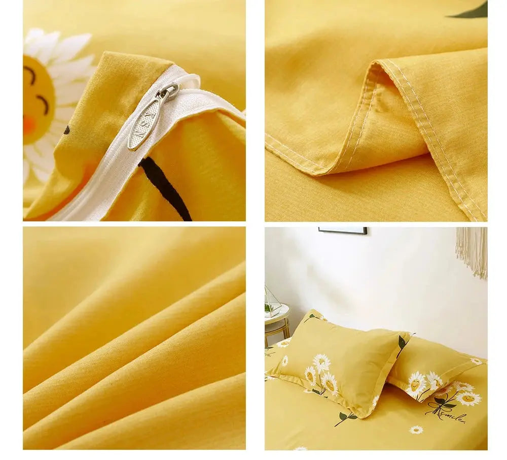 Conjunto de Cama Casal com Estampa de Girassóis Amaritta