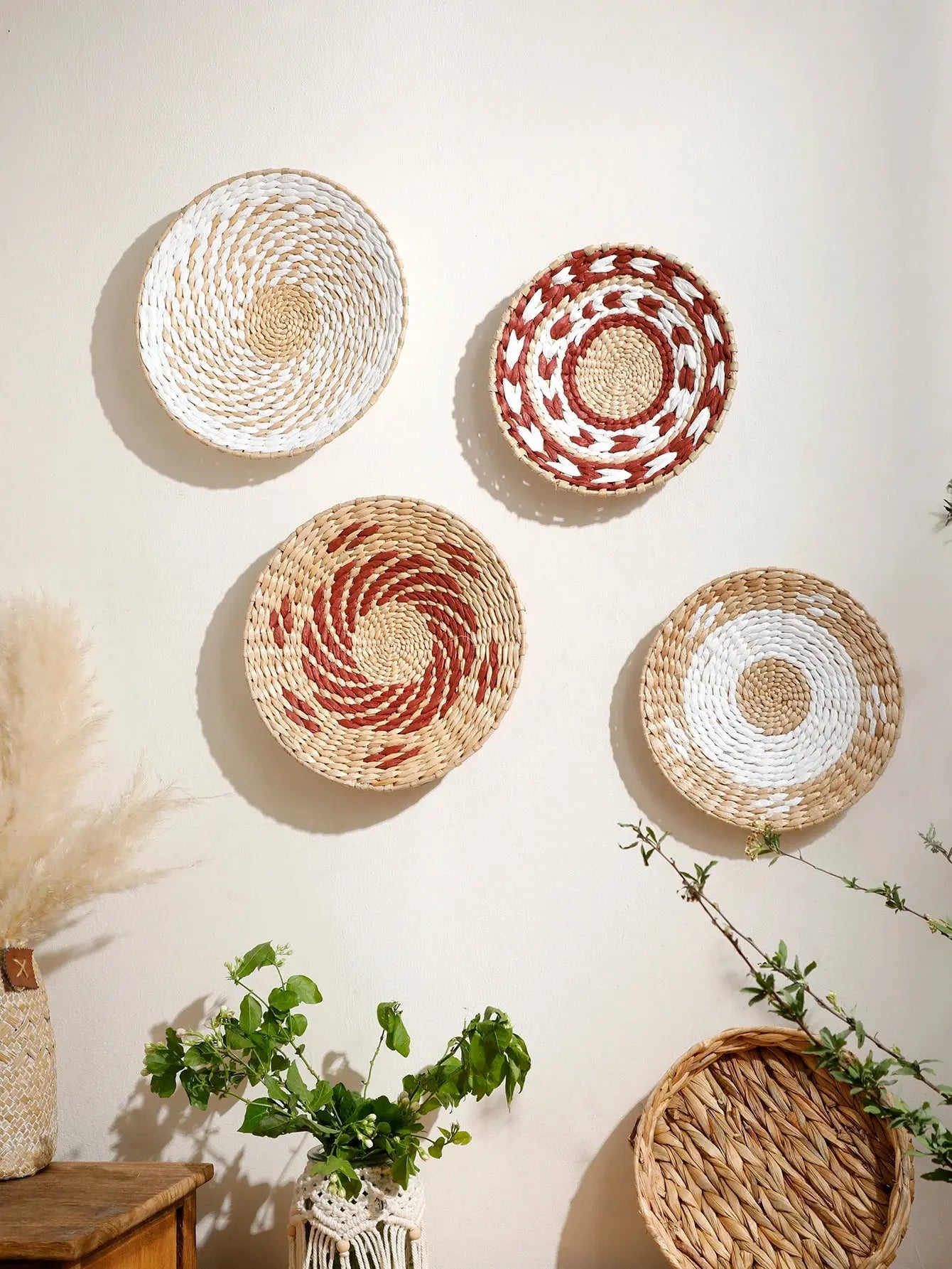 Conjunto de Mandalas de Palha Decorativas Amaritta