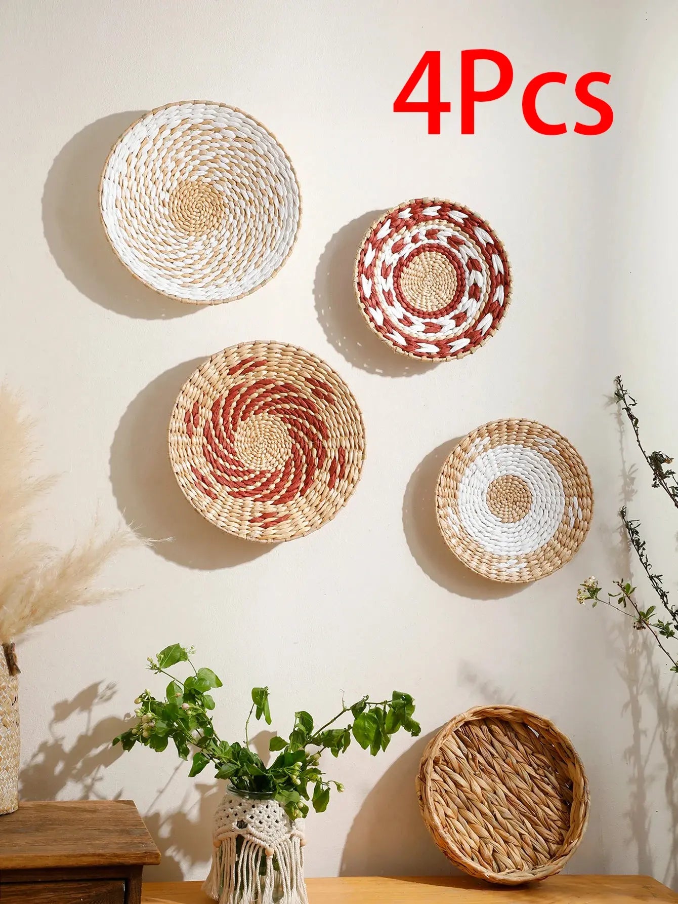 Conjunto de Mandalas de Palha Decorativas Amaritta