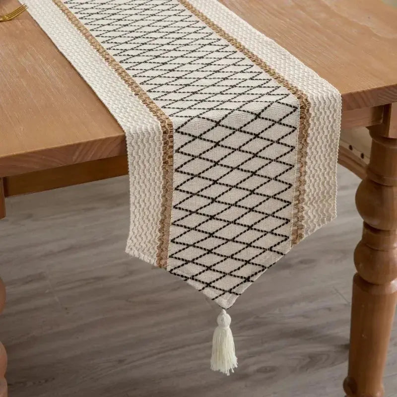 Corredor de Mesa de Algodão e Linho Tricotado Amaritta