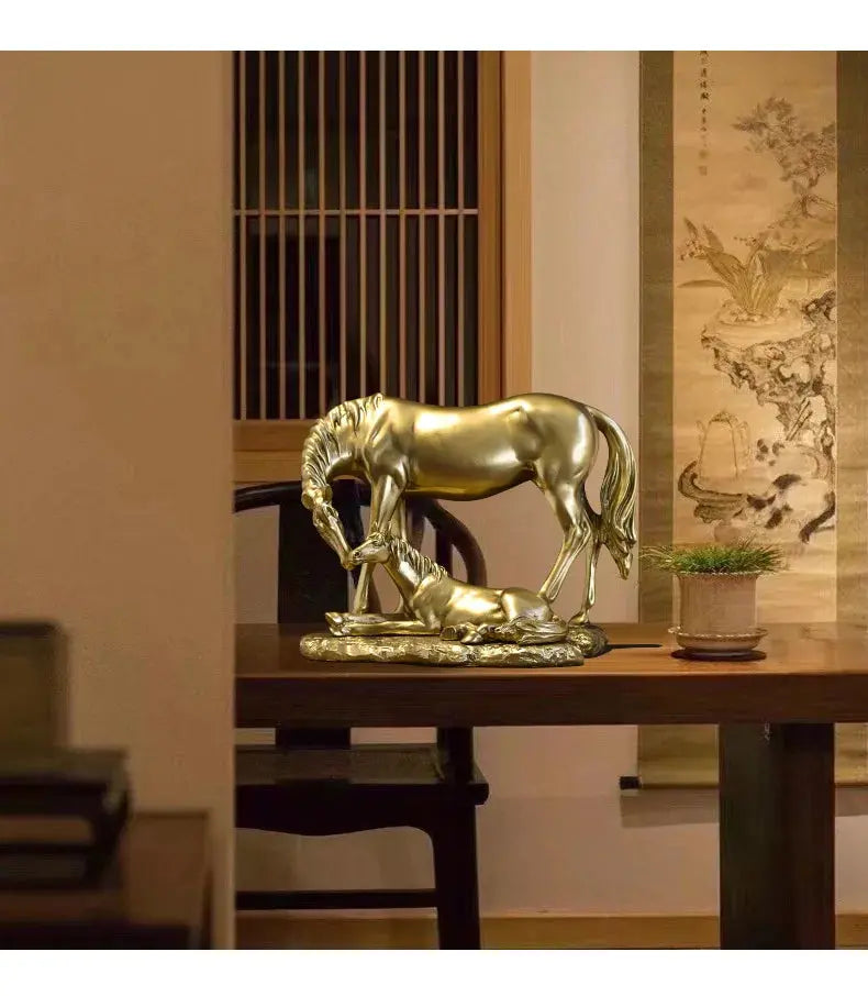 Escultura de Cavalo em Resina Amaritta