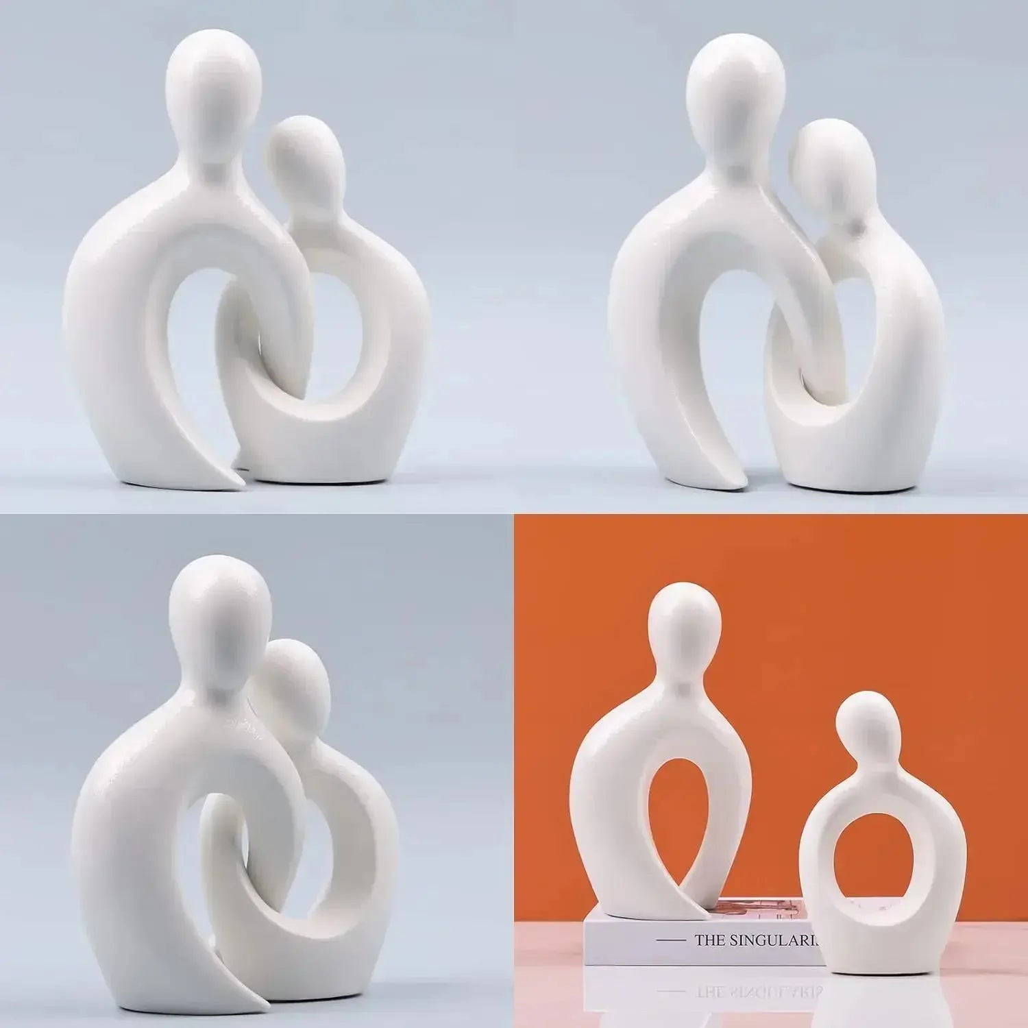 Estatueta Decorativa de Cerâmica Casal Entrelaçado Amaritta