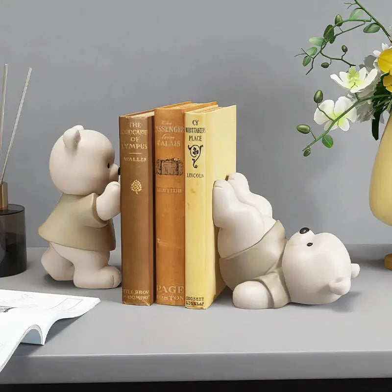 Estatueta Decorativa de Suporte para Livros - Ursos Encantadores AMaritta