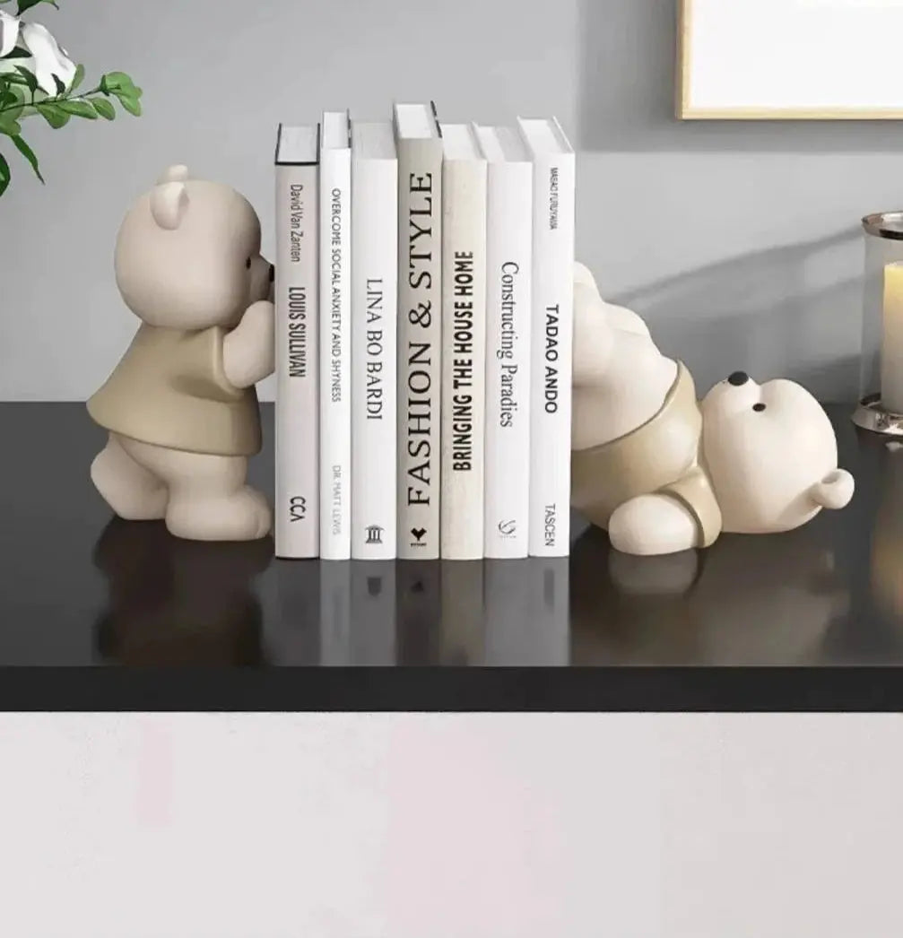 Estatueta Decorativa de Suporte para Livros - Ursos Encantadores Amaritta