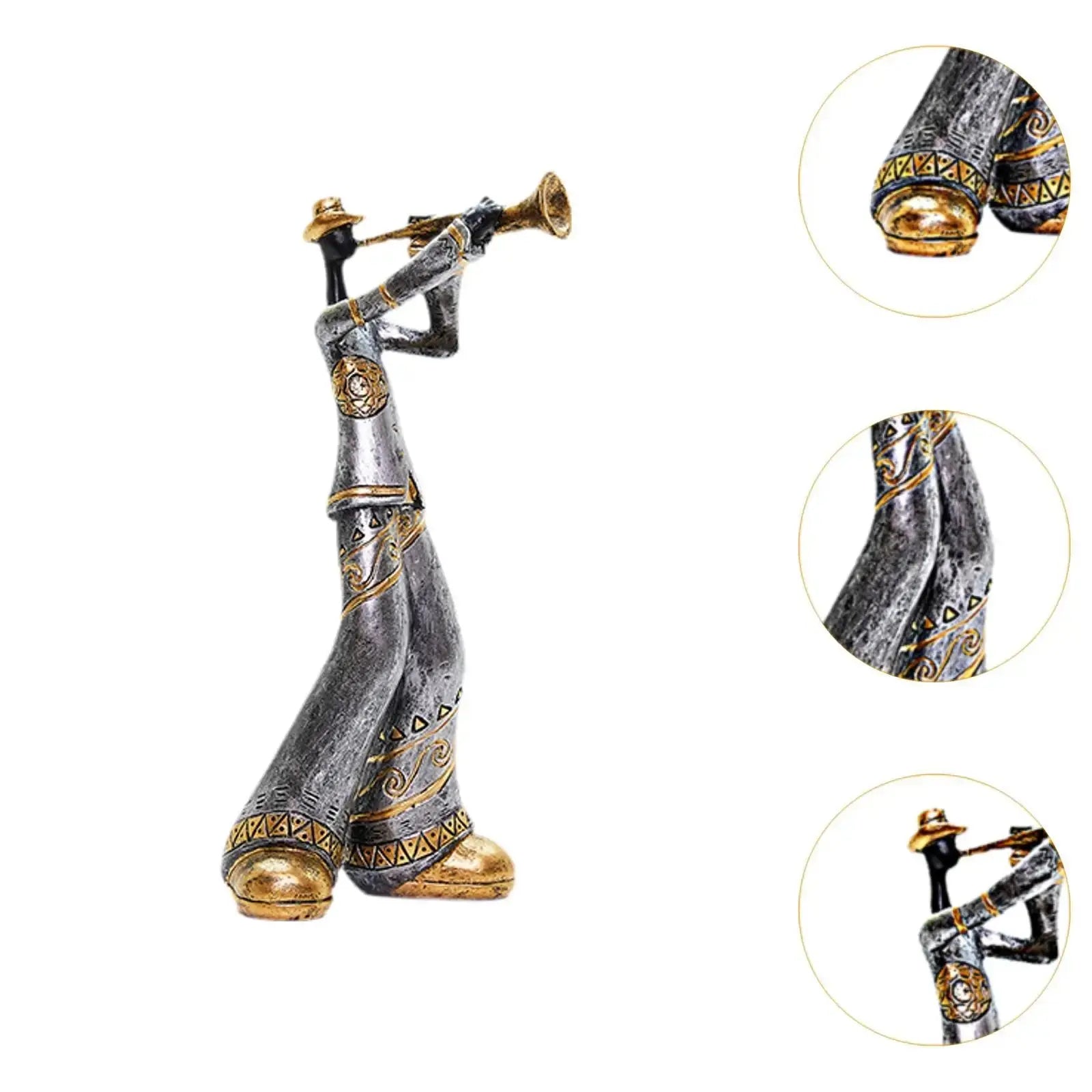 Estatuetas Decorativas de Banda Musical em Resina Amaritta 