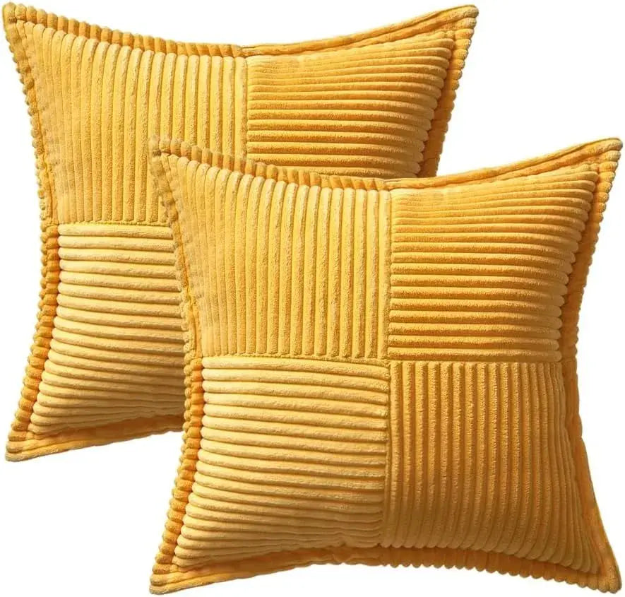Fronha de Veludo Cotelê de 45x45cm para Decoração de Sofá 