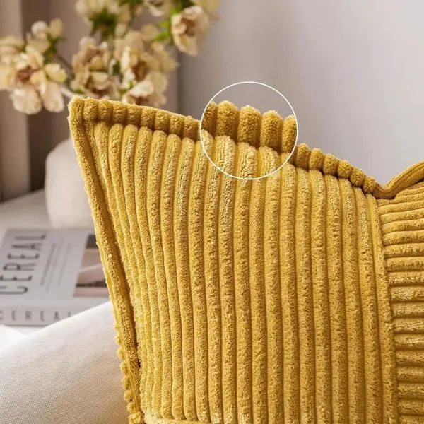 Fronha de Veludo Cotelê de 45x45cm para Decoração de Sofá 