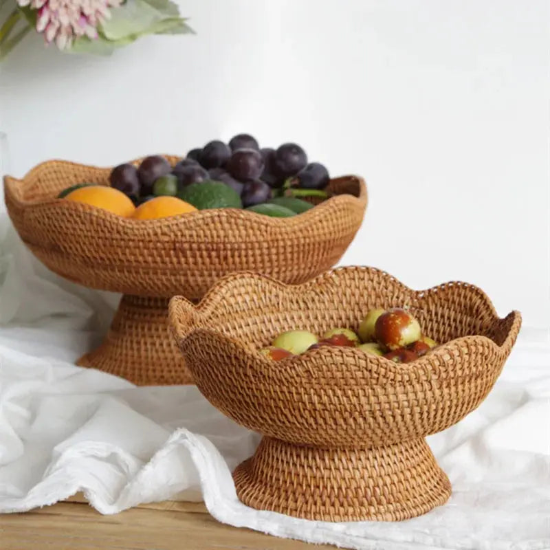Fruteira Decorativa de Rattan Casamarella
