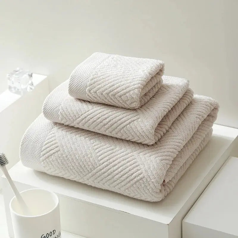 Kit de 3 Toalhas de Algodao com Design Geometrico Amaritta