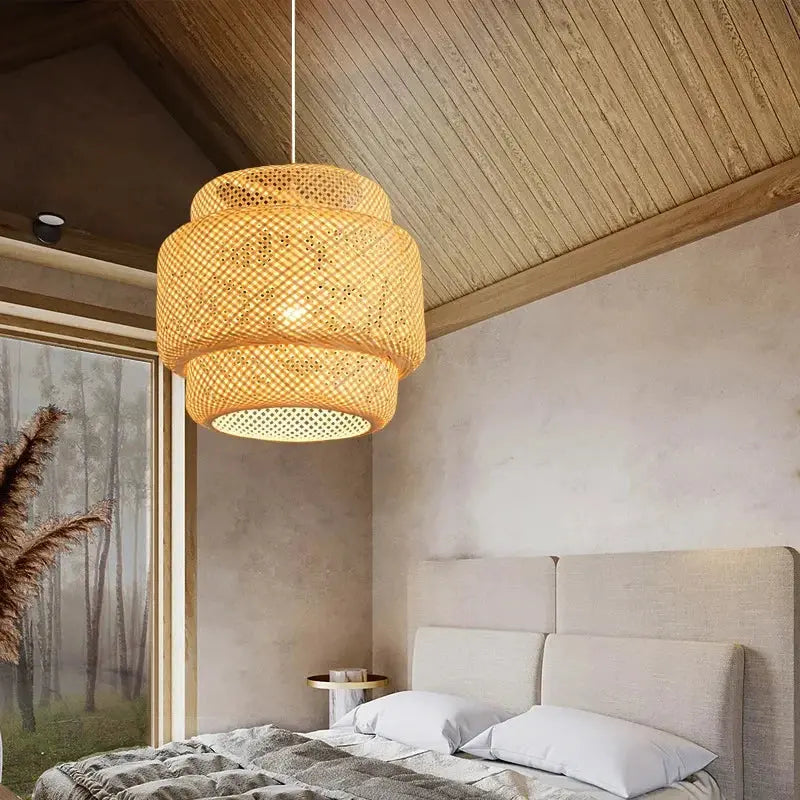 Luminária Pendente de Bambu Artesanal Casamarella