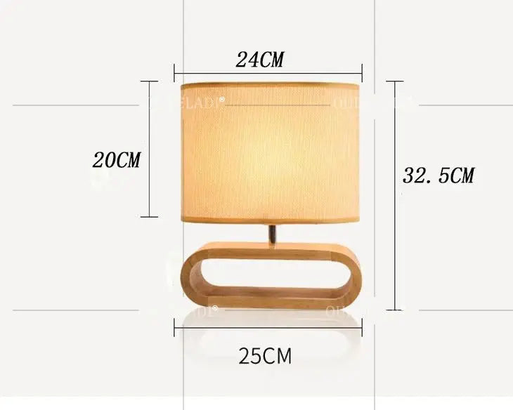 Luminária de Mesa com Base de Madeira Nórdica Casamarella