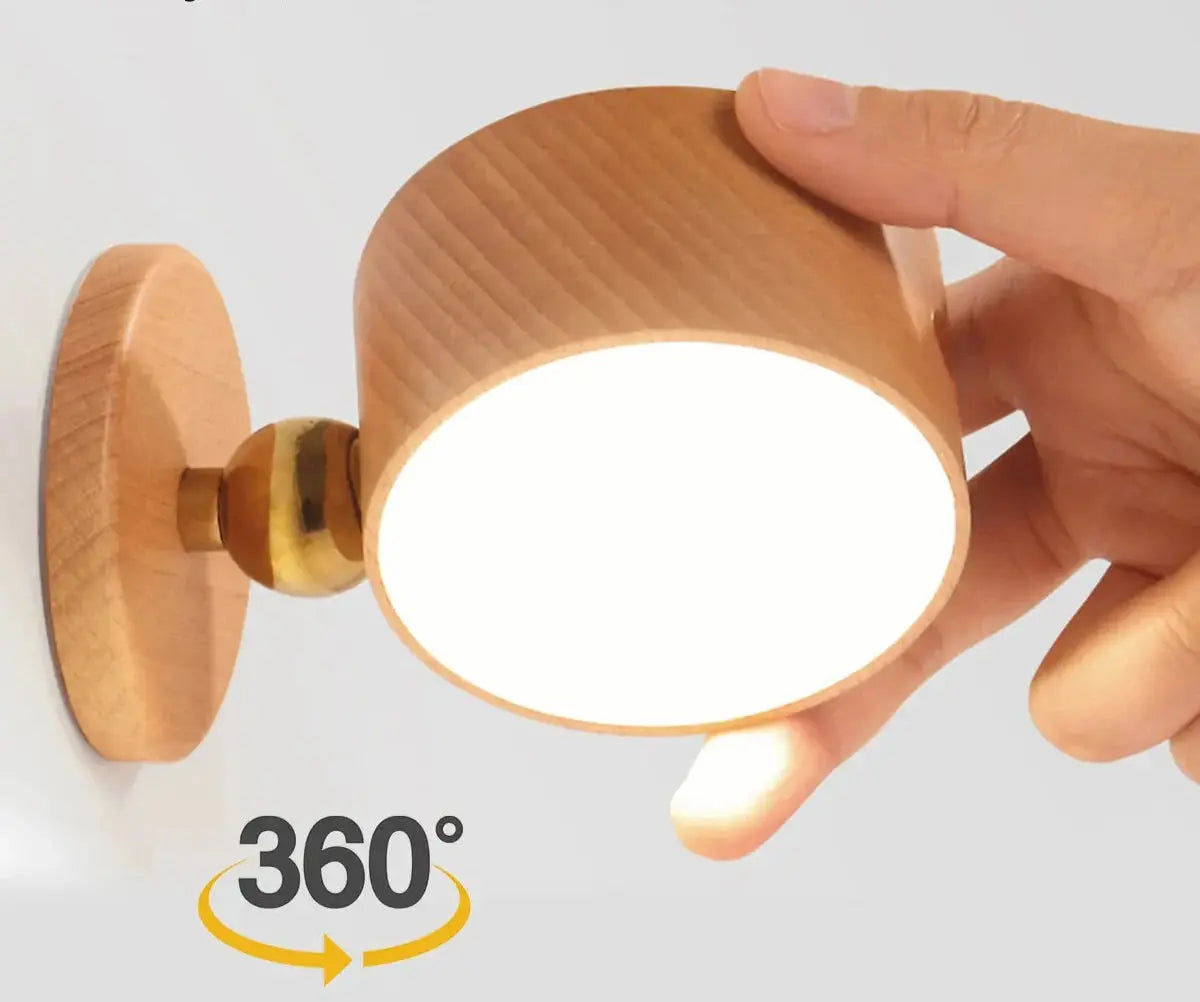 Luminária de Parede LED Sem Fio Com Base Magnética Rotação de 360° e Fundo Adesivo Casamarella