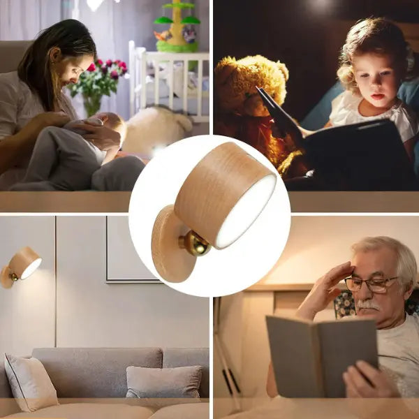 Luminária de Parede LED Sem Fio Com Base Magnética Rotação de 360° e Fundo Adesivo Casamarella