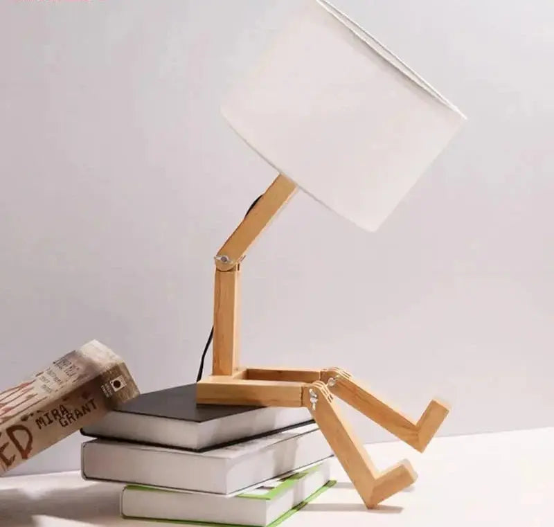 Luminária em Formato de Robô Suporte para Livros Casamarella