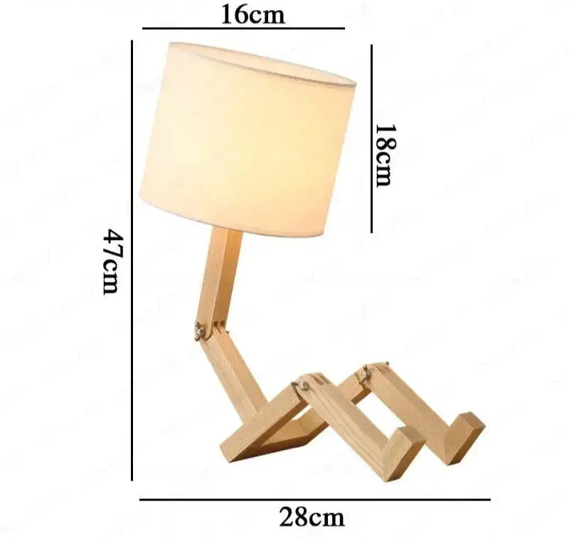Luminária em Formato de Robô Suporte para Livros Casamarella