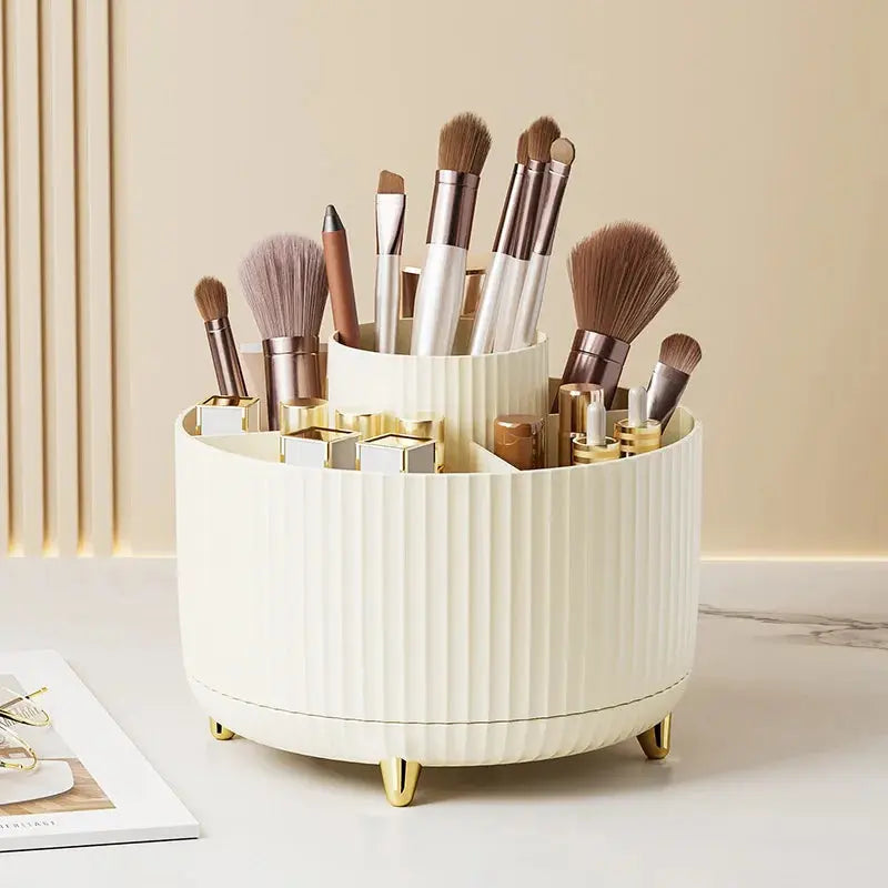 Organizador de Mesa com Pinceis de Maquiagem e Batons